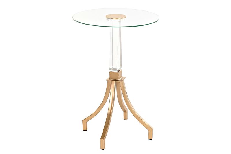 MESITA AUXILIAR METAL ACRILICO 42X42X62 DORADO