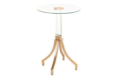 MESITA AUXILIAR METAL ACRILICO 42X42X62 DORADO