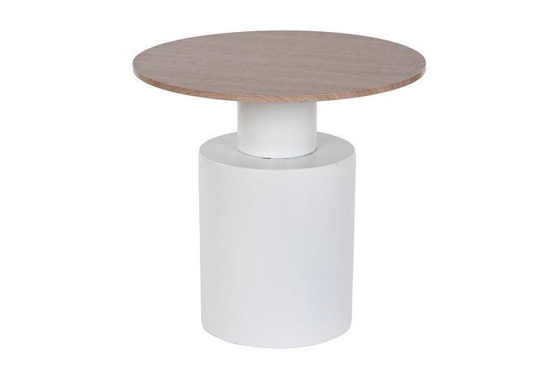 MESITA AUXILIAR METAL MDF 55X55X53 BLANCO