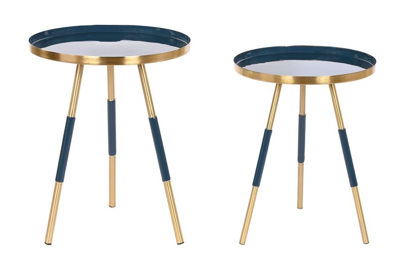 MESITA AUXILIAR SET 2 HIERRO 41X41X51 METAL PATINA