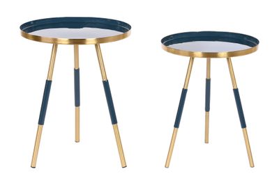 MESITA AUXILIAR SET 2 HIERRO 41X41X51 METAL PATINA