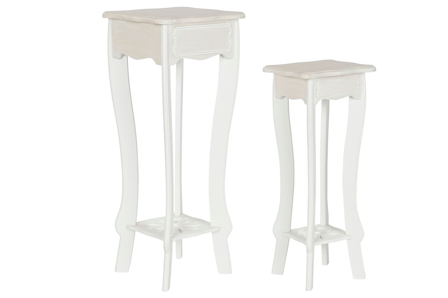 MESITA AUXILIAR SET 2 MDF 30X30X76,5 MARRON CLARO