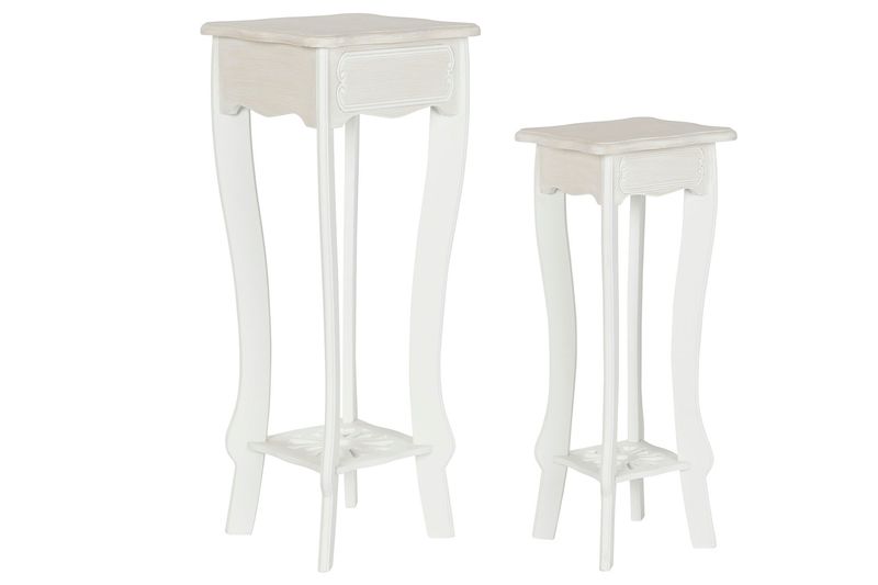 MESITA AUXILIAR SET 2 MDF 30X30X76,5 MARRON CLARO