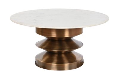 MESA CENTRO MARMOL HIERRO 92X92X46 50,00 BLANCO