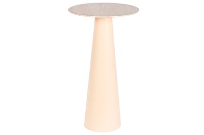 MESITA AUXILIAR METAL CERAMICA 40X40X72 BEIGE