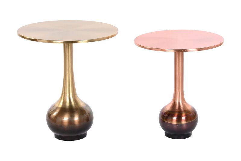 MESITA AUXILIAR SET 2 HIERRO 46X46X51 METAL PATINA