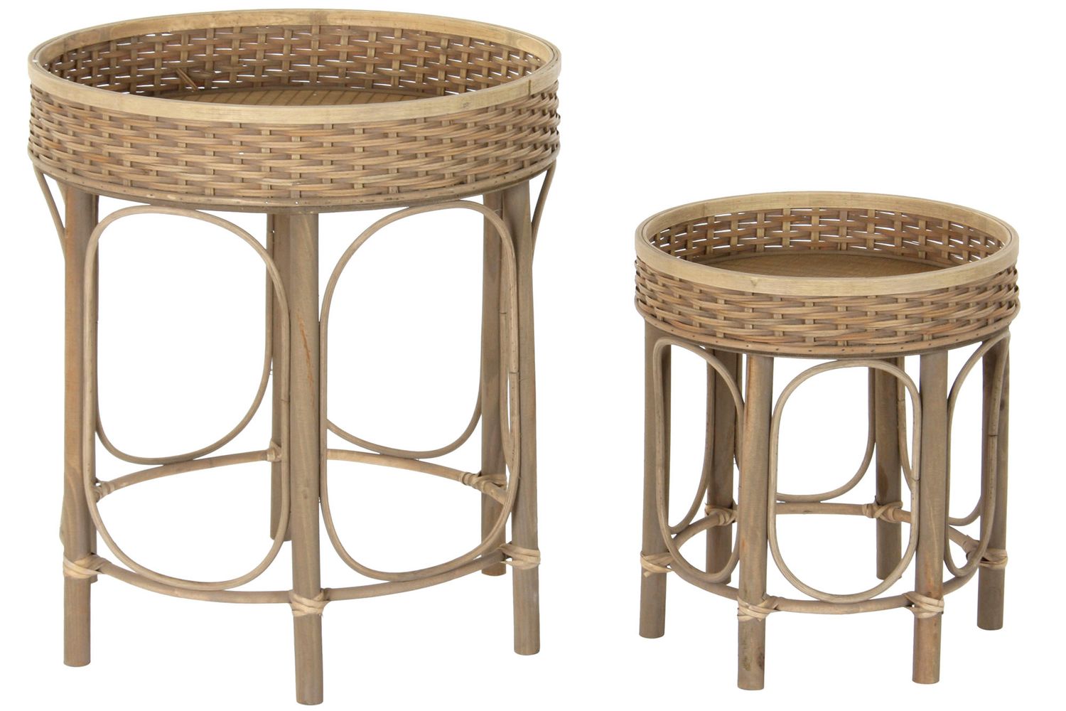 MESITA AUXILIAR SET 2 RATAN 49X49X55 35X39 NATURAL