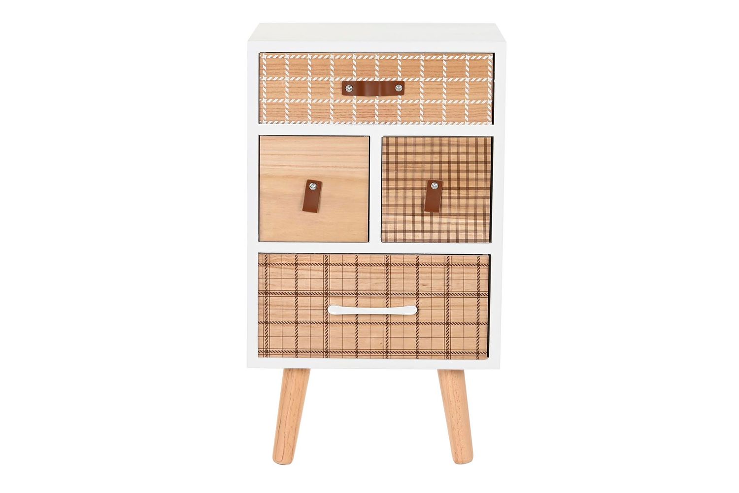 MESITA DE NOCHE PAULOWNIA 35X26X61,5 4 CAJONES