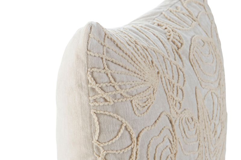 COJIN CHENILLA 45X15X45 450GR, BORDADO CREMA