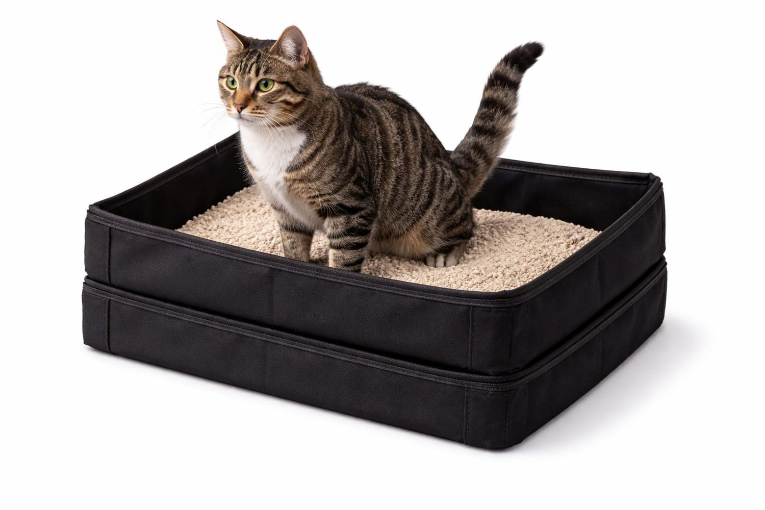Litière pour chat de voyage - pliable - lavable en machine à laver