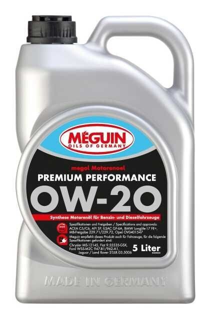Megol Motorenöl Premium Performance SAE 0W-20 - 5L