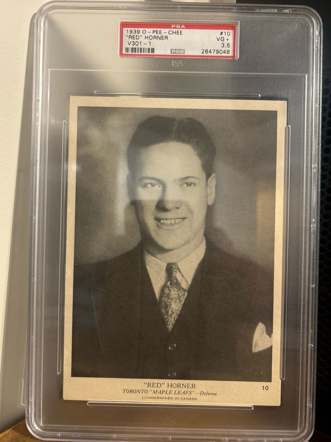 Red Horner 1939 O-Pee-Chee 10