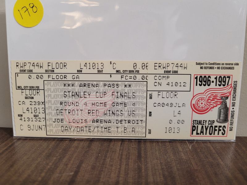 Detroit Red Wings Stanley Cup Finals Ticket Stub