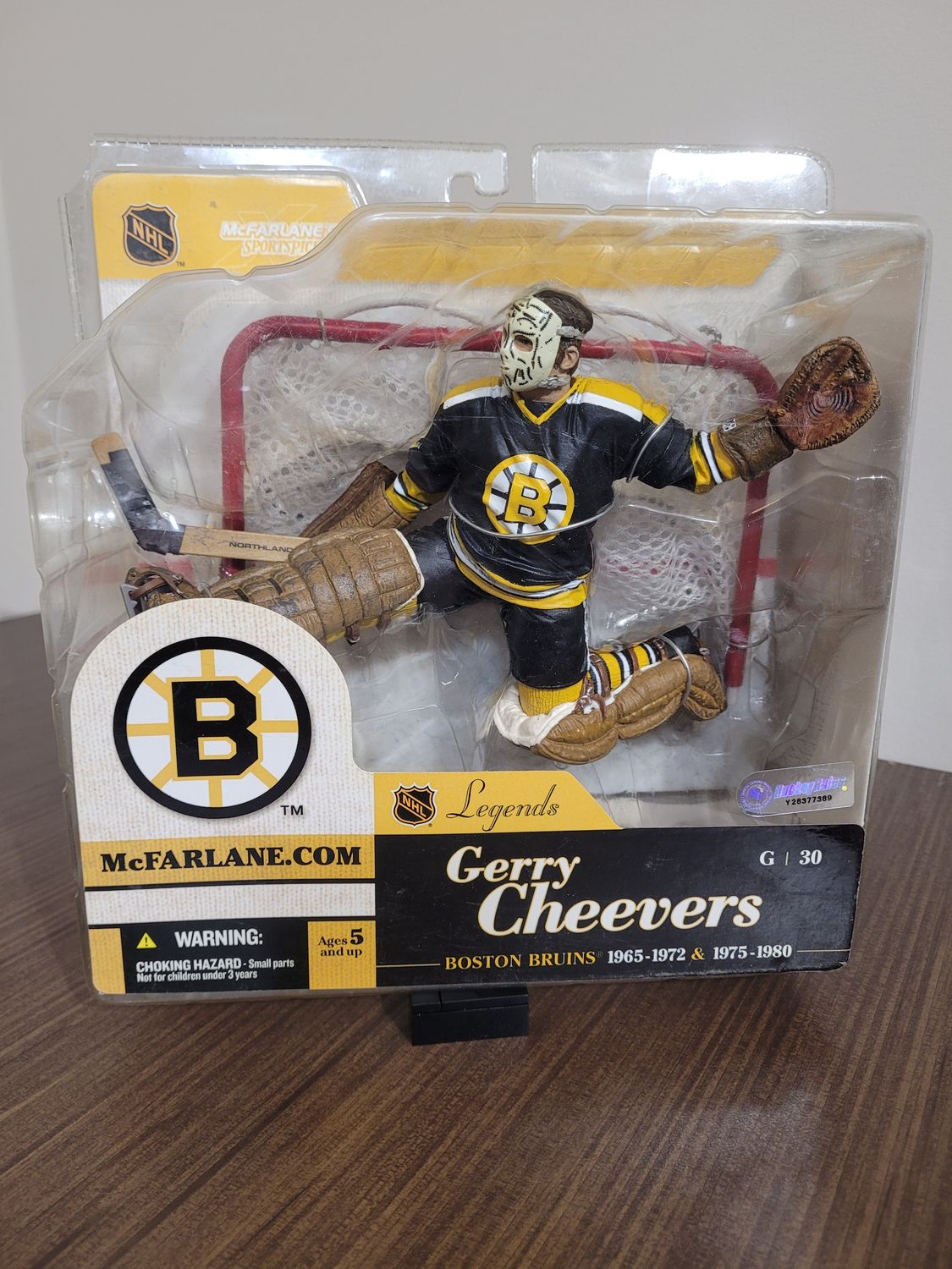 Gerry Cheevers McFarlane w/ Net - Slightly Damaged