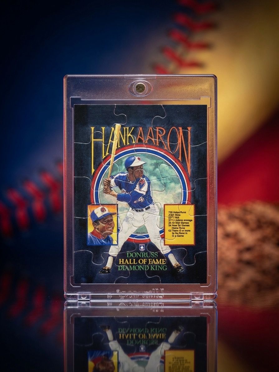 Hank Aaron 1986 Leaf Puzzle Card