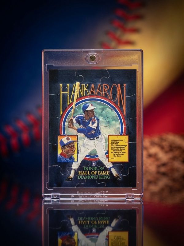 Hank Aaron 1986 Leaf Puzzle Card