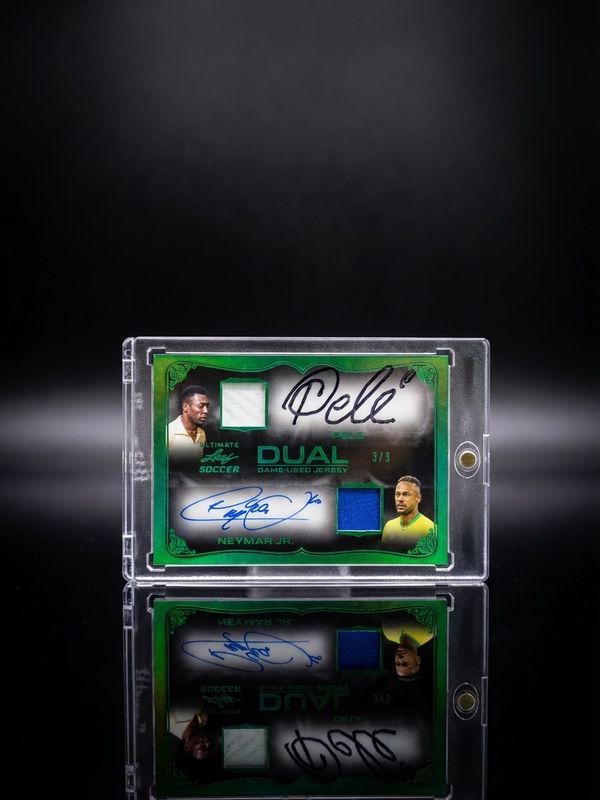 Pele/Neymar JR. 2022 Leaf Ultimate Soccer Dual Game Used Jersey DJA-7
