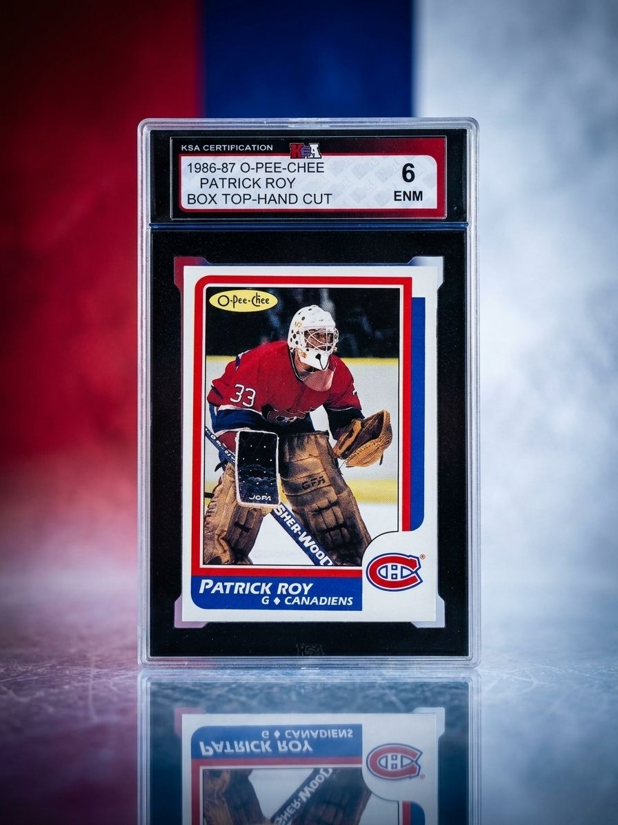 Patrick Roy 1986-87 O-Pee-Chee Box Top-Hand Cut