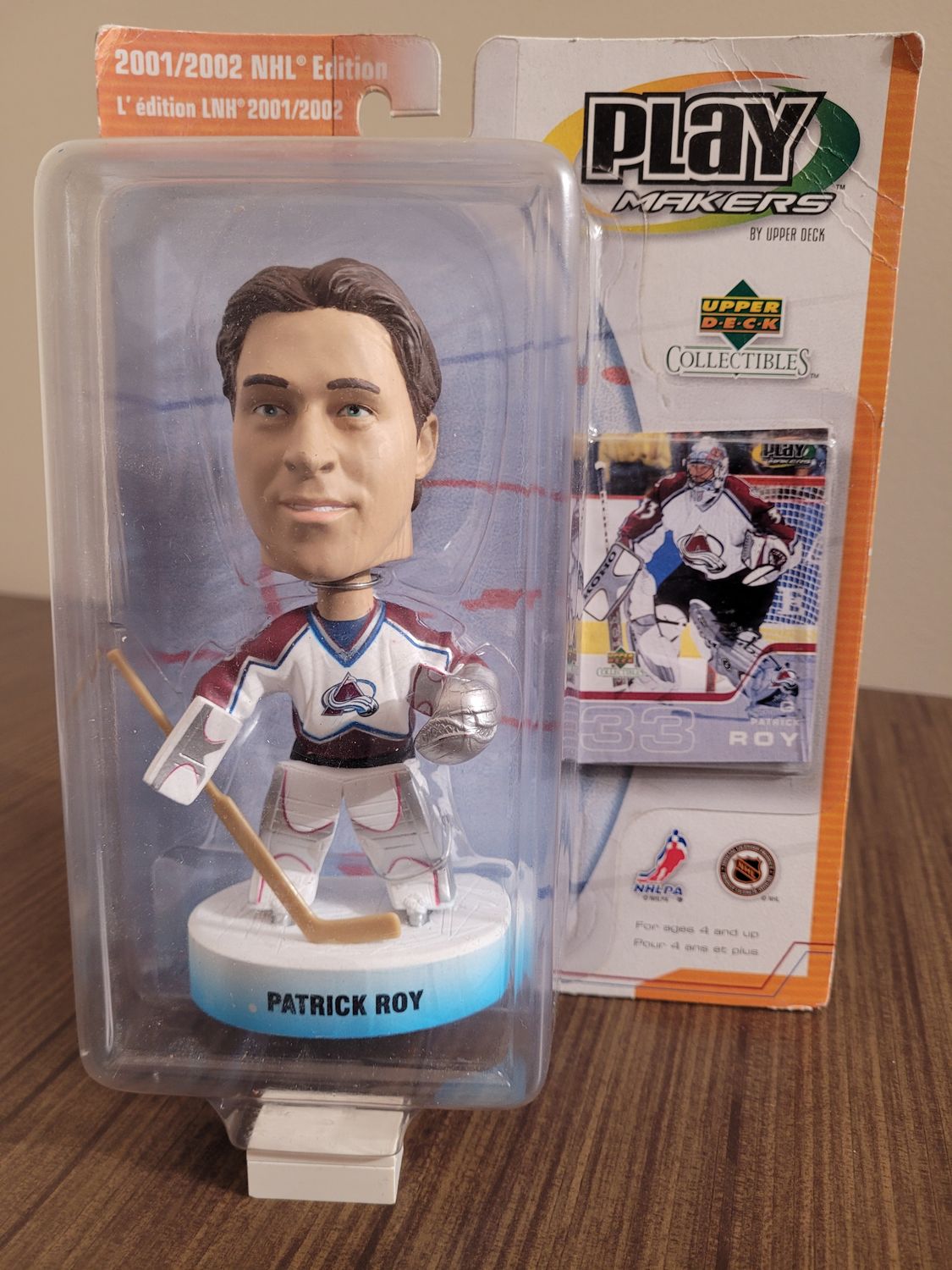 Patrick Roy Play Makers Bobblehead - Slightly Damaged