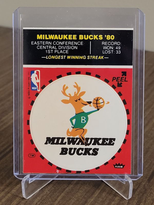 Milwaukee Bucks 1980-81 Fleer Team Sticker