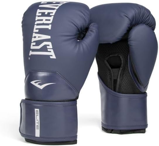 Everlast Elite 2 Boxing Gloves | Pro Training &amp; Heavy Bag Gloves | Men &amp; Women | Ventilated Palm | Multi-Layer Protection | Navy, 14 oz
