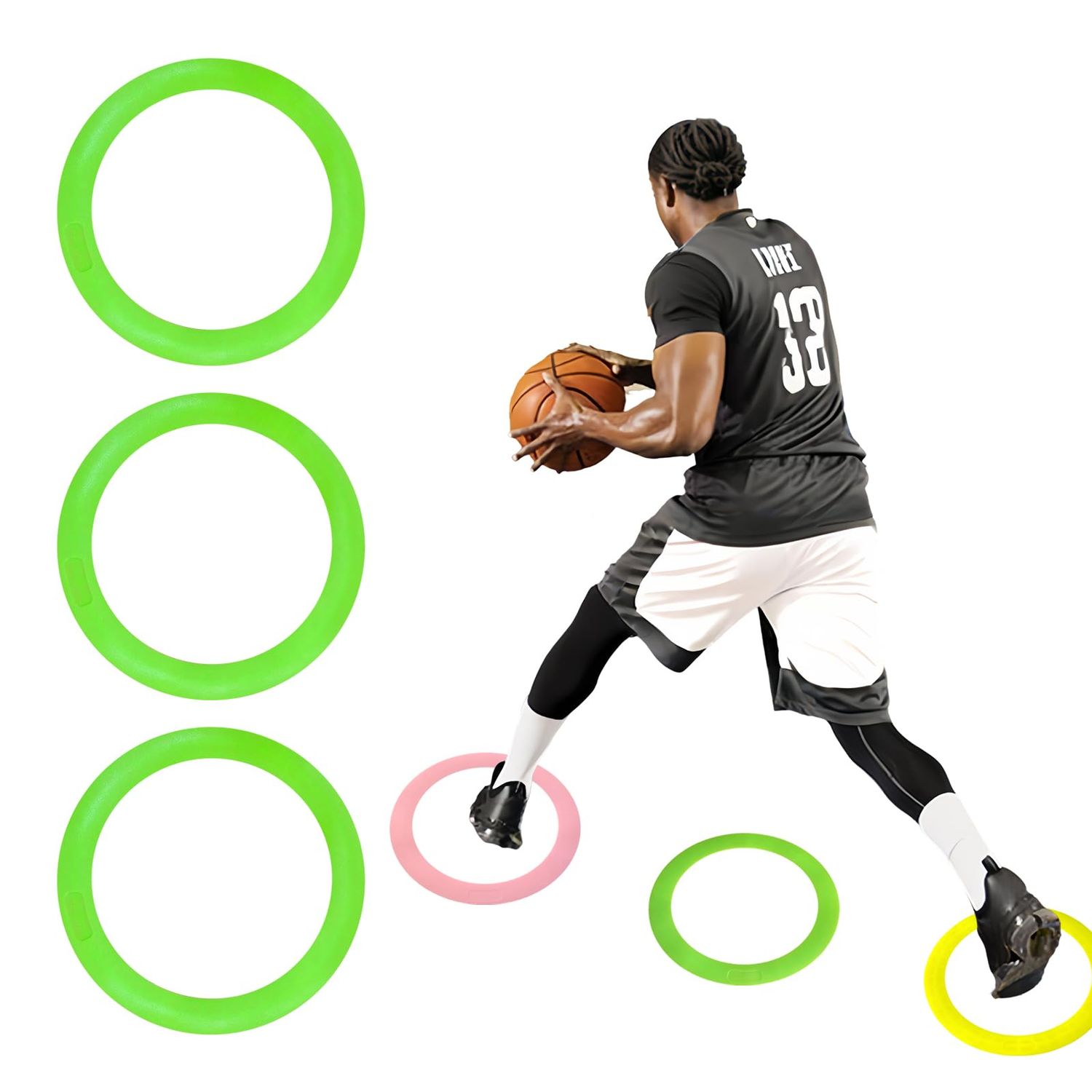 Colorful Anti Slip Safety Agile Ring Speed Ring 3 PCs Speed and Agility Training Equipment Basketball Training Equipment Sports Agility Training Skill Improvement Equipment