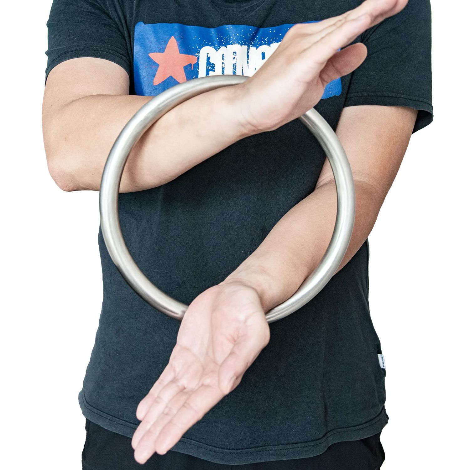 Wing Chun Stainless Ring Yewen Sau Sticky Hand Strength Training Tsun Siu Lum Kung Fu