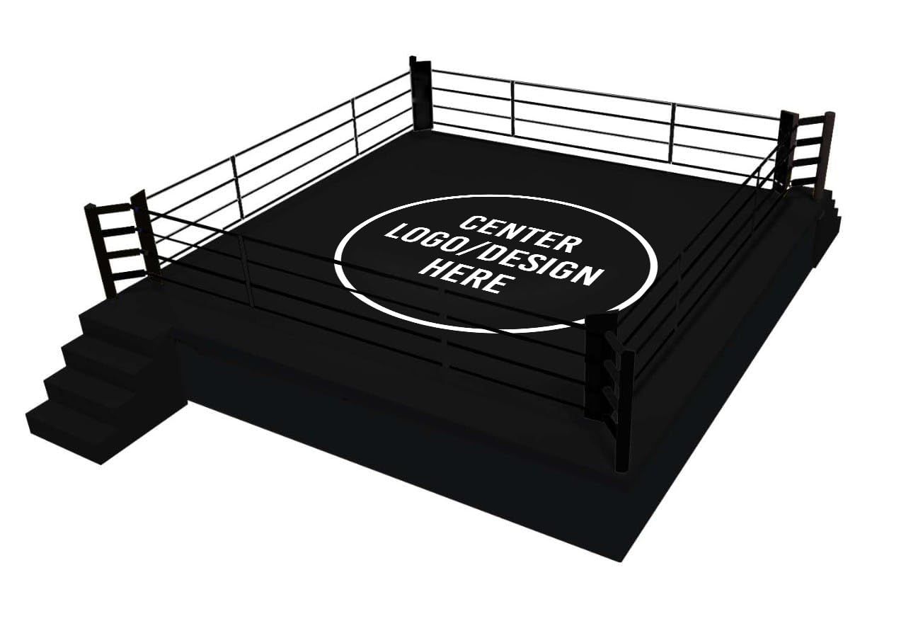 Custom Boxing Ring Canvas Cover – Heavy-Duty Non-Slip Fabric with Grommets, Reinforced Edges, and Hook-and-Loop Fasteners – Logo Printed for Training &amp; Competition