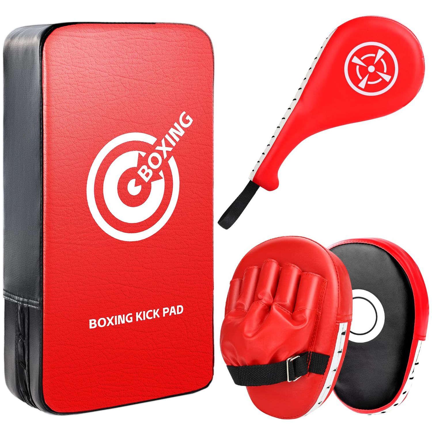 Punching Mitts Kick Pack Set, Boxing Pads Curved Focus Punching Mitts Kickboxing Striking Target Pads for Kids Men Women, Martial Arts Training Equipment for Boxing Taekwondo Karate Muay Thai