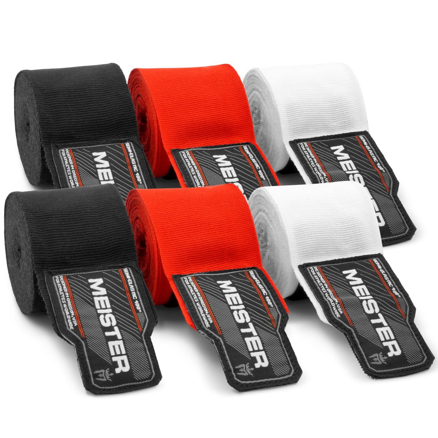 Meister Adult 180" Hand Wraps for MMA &amp; Boxing - 3 Pairs Pack