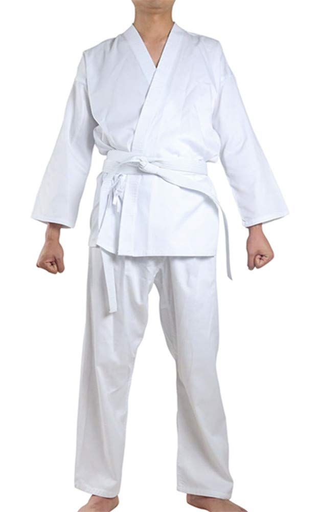 NAMAZU Karate Uniform for Kids and Adult, Lightweight Karate Gi Student Uniform with Belt for Martial Arts training - White