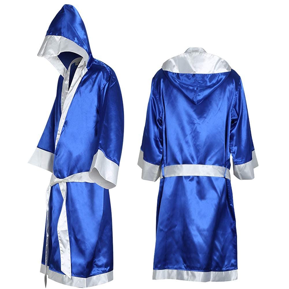 Boxer Costume Men, MMA Boxing Robe with Hood, Cotton Robe Lightweight Costume