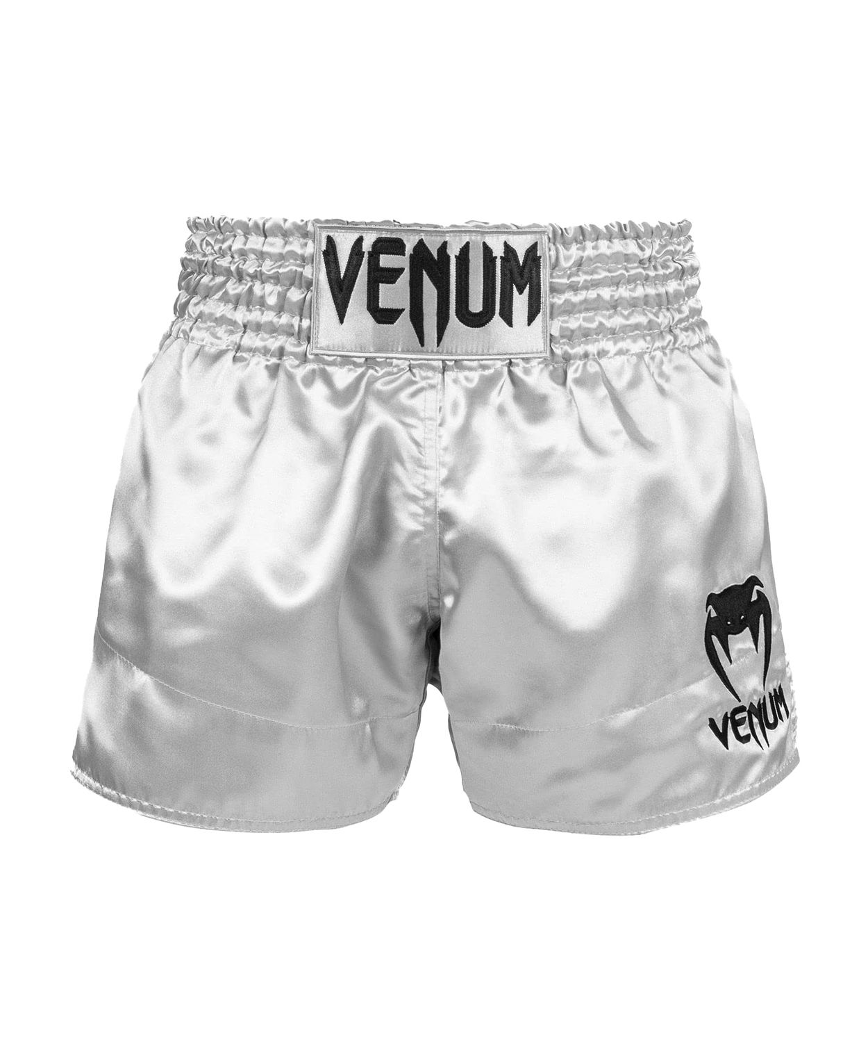 Venum Classic Muay Thai Shorts, Silver/Black, L