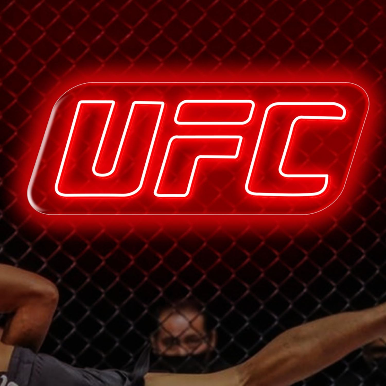UFC Neon Sign, Led Wall Light, Ufc Logo Light Up Sign, Boxing Gym Neon Decor, Fighting Sport Wall Art, Man Cave Ufc Neon Light for Home, 15.4"x6.3"
