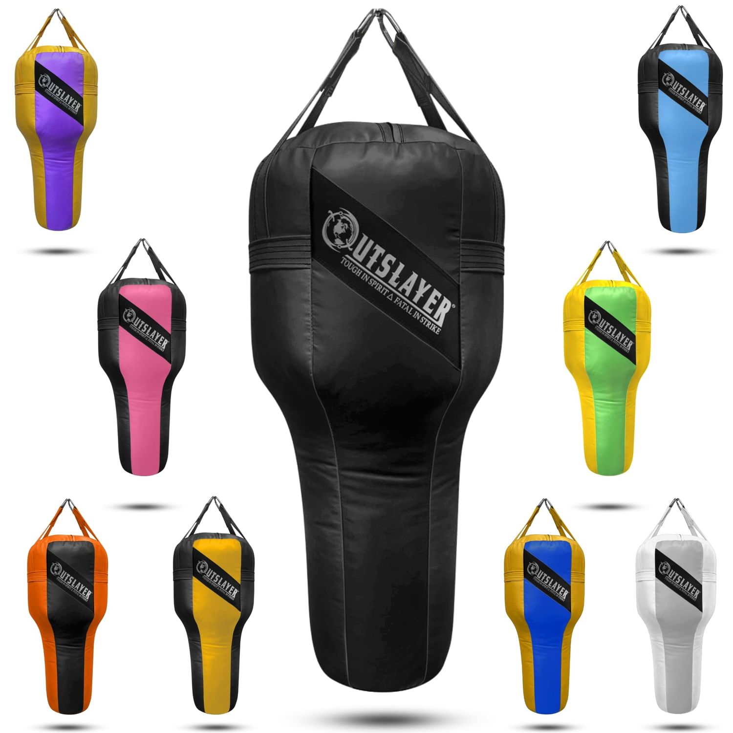 Outslayer Angle Uppercut Heavy Punching Bag for Boxing &amp; MMA - Customizable Colors, Optional D-Ring, Unfilled/Soft Filled Choices - Made in USA