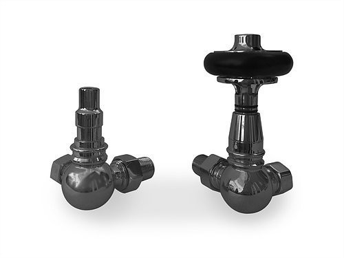Cambridge Traditional Corner TRV Valve Set Black Nickel, Colour: Black Nickel