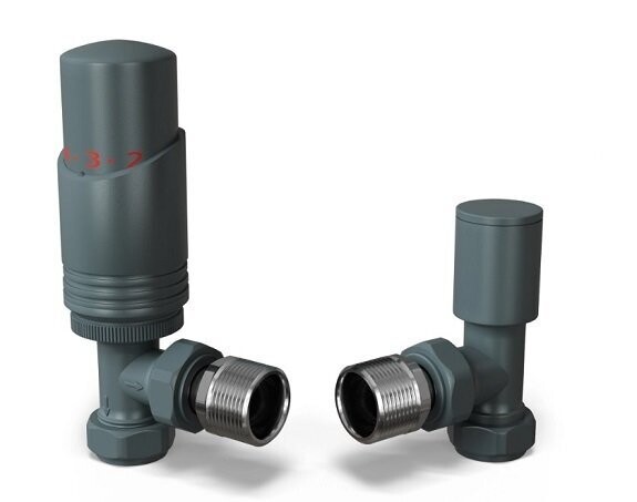 Anthracite Thermostatic Valve Set Angled