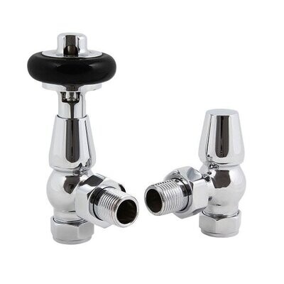 Black Top Angled Traditional Thermostatic Valve Sets 6 Colours