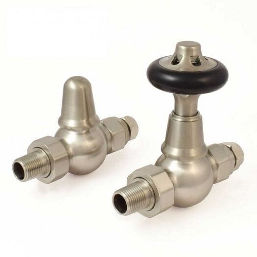 Cambridge Traditional Straight TRV Valve Set Brushed Nickel