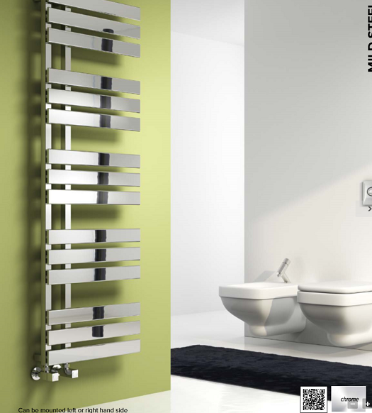 Sesia Assymmetric Towel Warmer 1180 x 500 Chrome
