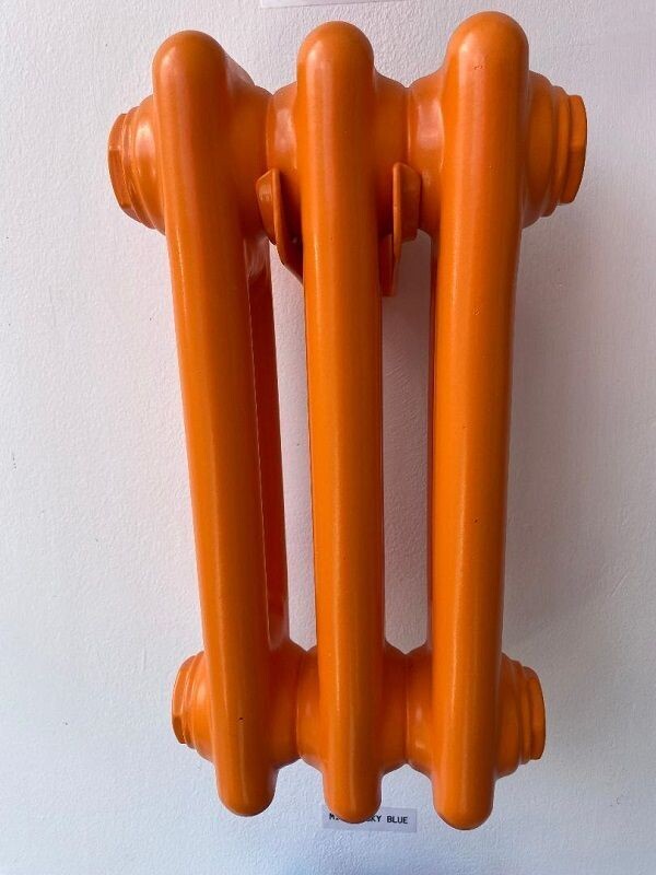 Traffic Orange Satin Column Radiators. Made in Germany Ultimate quality. Huge Choice of Sizes. Massive Savings of 45%. Bespoke