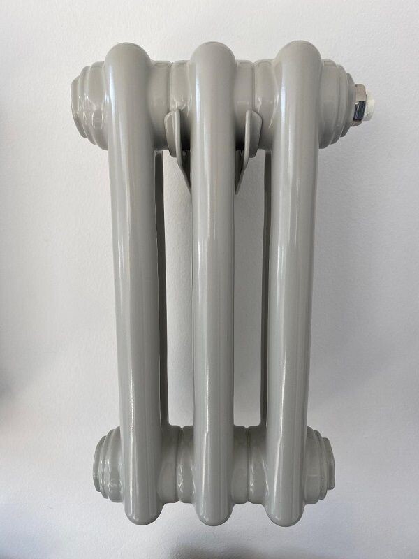 Grey White Column Radiators. Made in Germany. Ultimate quality. Huge Choice of Sizes. Savings of 45%. Bespoke. Semi Gloss Satin Finish
