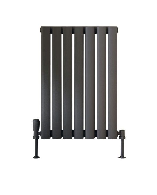 Oval Tubed Designer Radiator 600H X 413W Single Panel White or Anthracite. Save 45%
