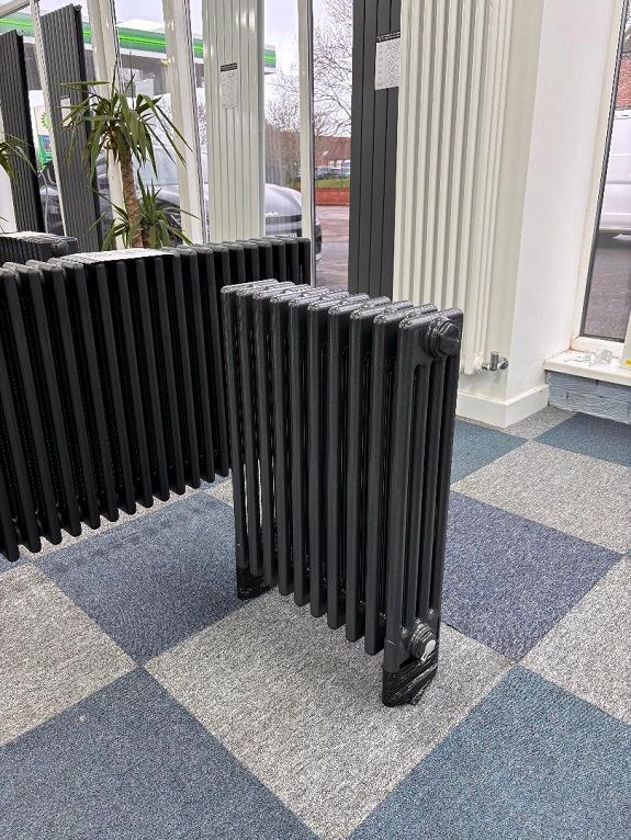 Bisque Classic 4 column Column Radiator  675H X 486W Anthracite with Feet Sale Price