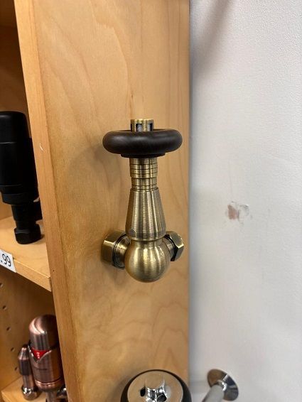 Brown Top Traditional Corner TRV Valve Set Antique Brass