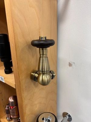 Brown Top Traditional Corner TRV Valve Set Antique Brass