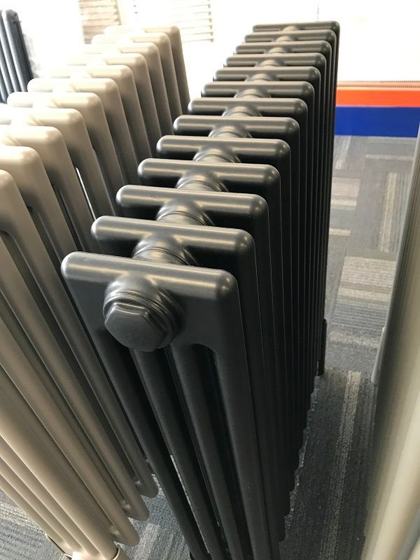 Bisque Classic 4 column Column Radiator  575H X 762W Matt Black with Feet Bespoke 21 Days