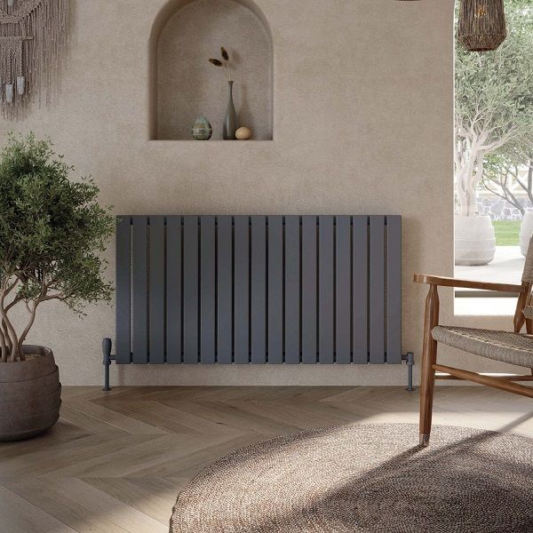 Capri Flat Horizontal Designer Radiators Matt White & Anthracite