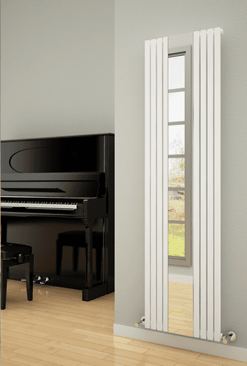 Reflect Flat Panel Mirrored Radiator White & Black