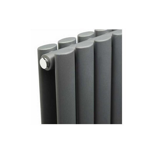 Oval Tubed Horizontal Designer Radiator. White & Anthracite. Save 35%